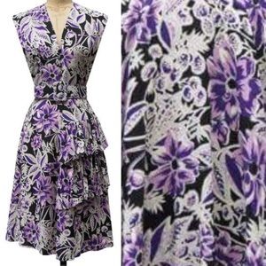 Trashy diva Purple Floral Sadie Ruffle (size 4)